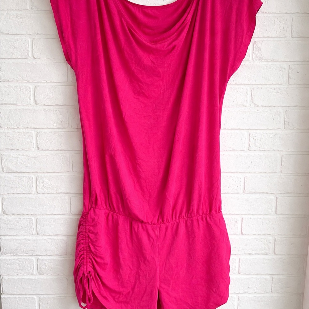 VENUS Hot Pink Draped Romper